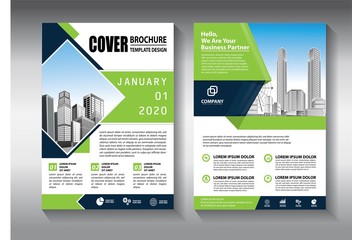 Business abstract vector template. Brochure design, cover modern layout, annual report, poster, flyer in A4 with colorful triangles, geometric shapes for tech, science, market with light background