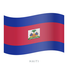 Haiti waving flag vector icon. Vector illustration isolated on white.