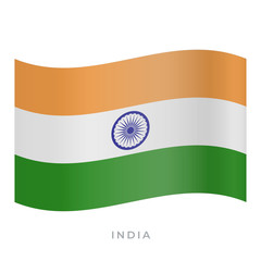 India waving flag vector icon. Vector illustration isolated on white.