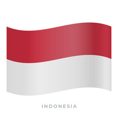 Indonesia waving flag vector icon. Vector illustration isolated on white.