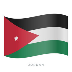 Jordan waving flag vector icon. Vector illustration isolated on white.