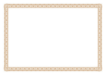 Blank Certificate border, ready add text, in gold color