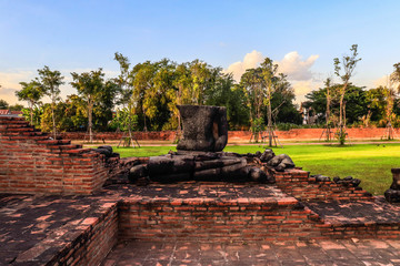 A beautiful view of Wat Ratchaburana temple in Ayutthaya, Thailand.