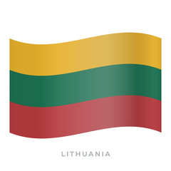 Lithuania waving flag vector icon. Vector illustration isolated on white.