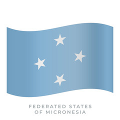 Obraz na płótnie Canvas Micronesia waving flag vector icon. Vector illustration isolated on white.