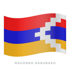 Fototapeta premium Nagorno-Karabakh waving flag vector icon. Vector illustration isolated on white.