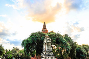 A beautiful view of Wat Ratchaburana temple in Ayutthaya, Thailand.