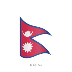 Nepal waving flag vector icon. Vector illustration isolated on white.