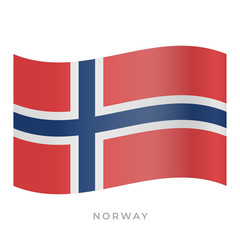 Norway waving flag vector icon. Vector illustration isolated on white.