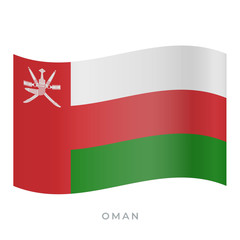 Oman waving flag vector icon. Vector illustration isolated on white.