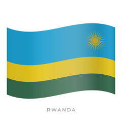 Rwanda waving flag vector icon. Vector illustration isolated on white.