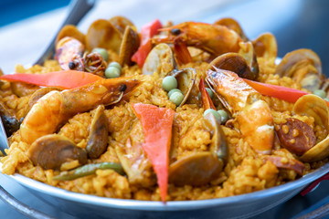 popular spanish style food paella