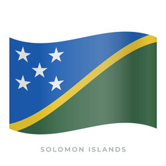 Solomon Islands waving flag vector icon. Vector illustration isolated on white.