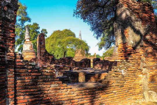 A beautiful view of Wat Phra Si Sanphet temple in Ayutthaya, Thailand.