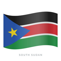 South Sudan waving flag vector icon. Vector illustration isolated on white.