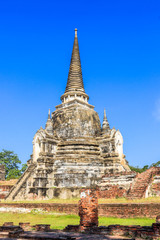 Fototapeta premium A beautiful view of Wat Phra Si Sanphet temple in Ayutthaya, Thailand.