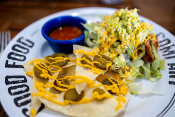 Nacho with chicken salad