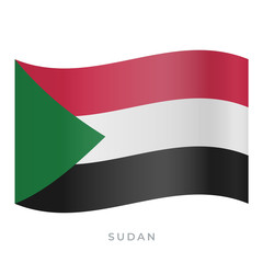 Sudan waving flag vector icon. Vector illustration isolated on white.