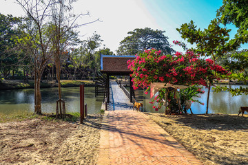 A beautiful view of Ayutthaya city in Thailand.