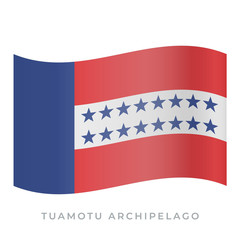 Tuamotu Archipelago waving flag vector icon. Vector illustration isolated on white.