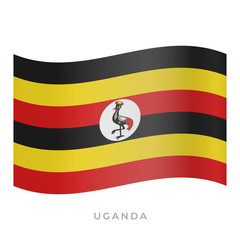 Obraz premium Uganda waving flag vector icon. Vector illustration isolated on white.