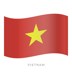 Vietnam waving flag vector icon. Vector illustration isolated on white.