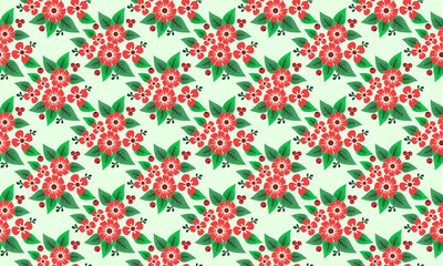 Beautiful Motif of Christmas floral background, for wrapping paper pattern, leaf flower drawing.