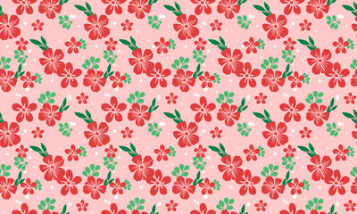 Christmas floral unique pattern decoration and red flower perfect blooms.