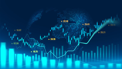 Stock market or forex trading graph concept - obrazy, fototapety, plakaty