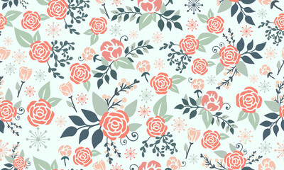 Happy valentine Elegant peach rose flower, floral pattern wallpaper background.