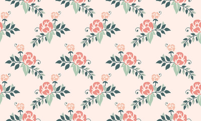Happy valentine Elegant peach rose flower, floral pattern wallpaper background.