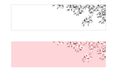 桜の花　横フレームセット