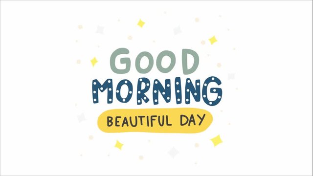 Good morning beautiful day cute word doodle style