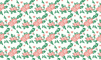 Valentine elegant flower pattern background, with beautiful peach flower design.