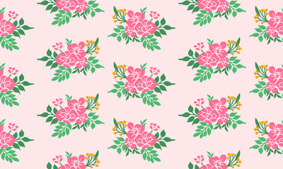 Valentine Flower pattern background, with pink flower elegant design.