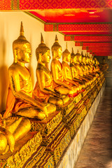 A beautiful view of Wat Pho temple in Bangkok, Thailand.
