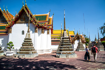 A beautiful view of Wat Pho temple in Bangkok, Thailand.