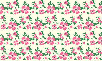 Valentine floral pattern background, with leaf flower seamless design.