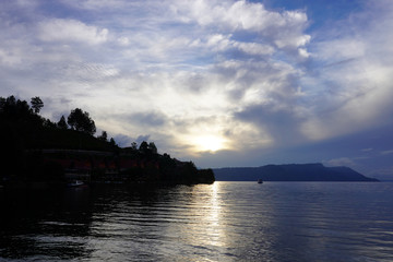 Sunrise time at Lake toba.