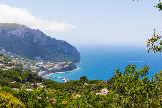 Beautiful view of Capri island in Italy