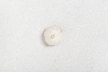 Fototapeta na wymiar garlic isolated on white textured marble base