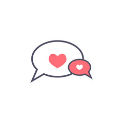 vector illustration icon chat and heart flat design