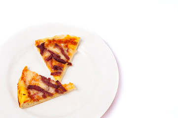 Homemade pizza with white background, design, texture