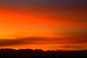 Photo landscape beautiful fiery sunset
