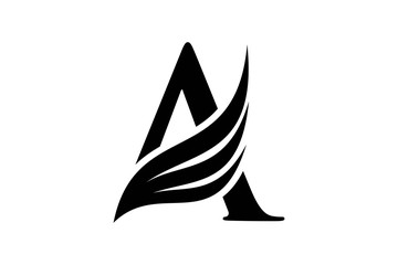 Initial letter A logo and wings symbol. Wings design element,  initial Letter A logo Icon, Initial Logo Template