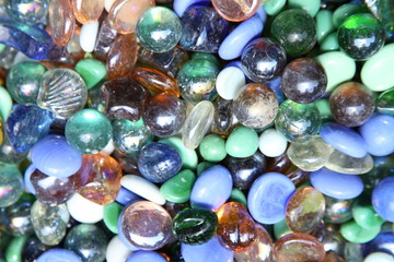 Colorful decorative stones in close up - background