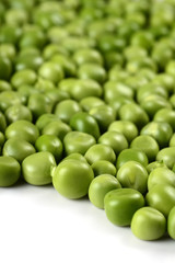 Fresh Green Pea in white plate on white background
