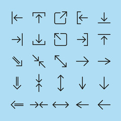 Line Arrow icon set. Vector illustration, flat design