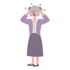 シニア　女性　パニック