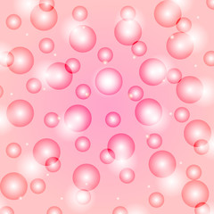 Vector abstract pink background with blur bokeh light effect. Abstract defocused circular background. Bokeh sparkle banner.